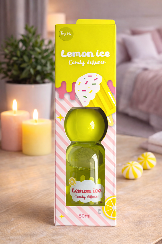 Lemon Ice Candy Diffuser 50ml – Sweet Lemon Fragrance Diffuser – Home Fragrance Diffuser for Room, Bedroom, and Living Room