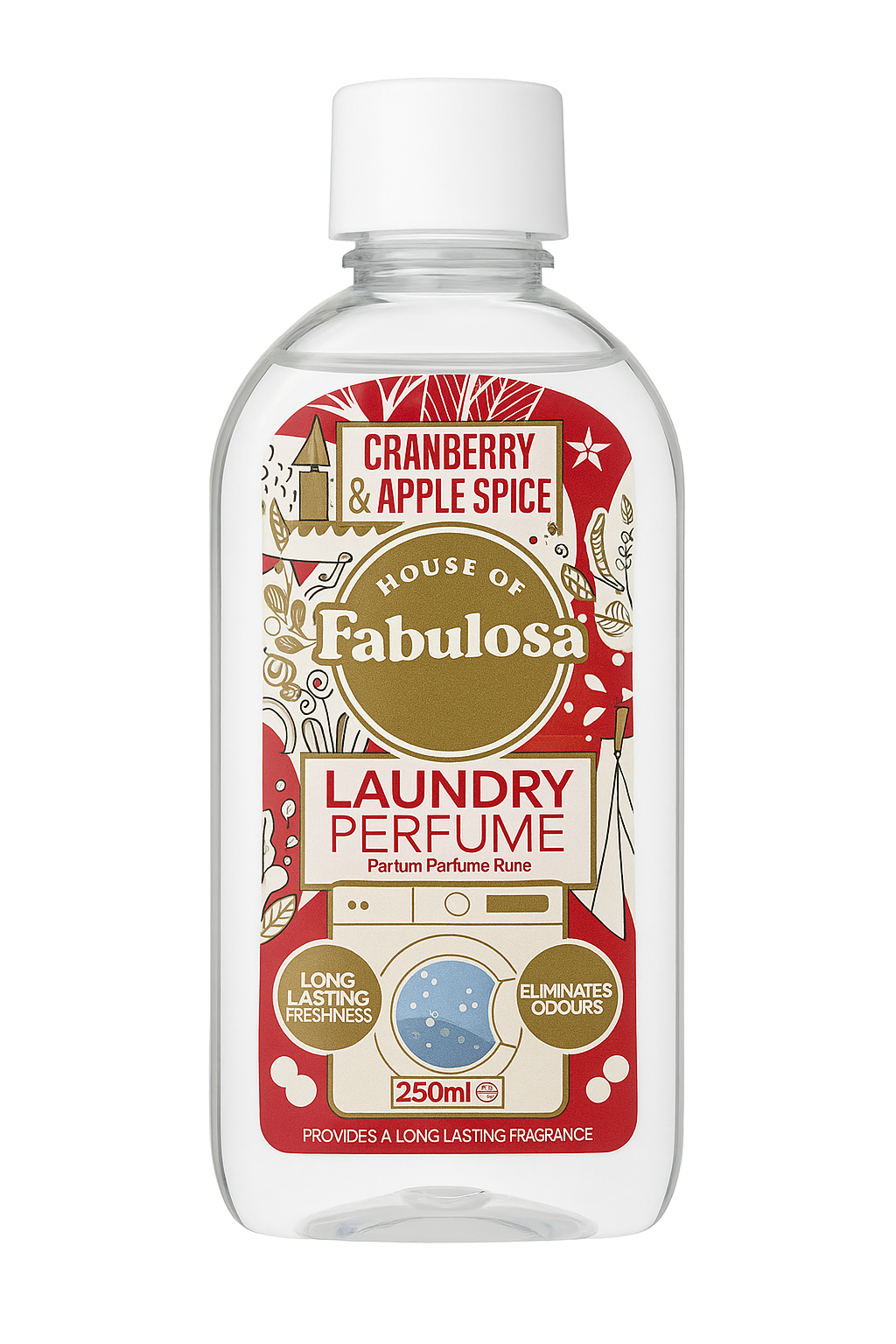 Fabulosa Laundry Perfume Cranberry & Apple Spice – Wasparfum 250 ml | Langdurige Frisse Geur & Geurbestrijding