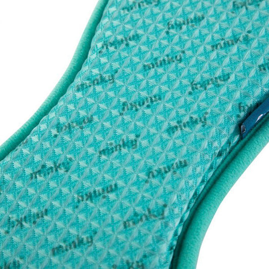 Minky M Chiffon Tampon de Nettoyage – Blanc avec Bord Turquoise (Pouvoir de Nettoyage 3-en-1)