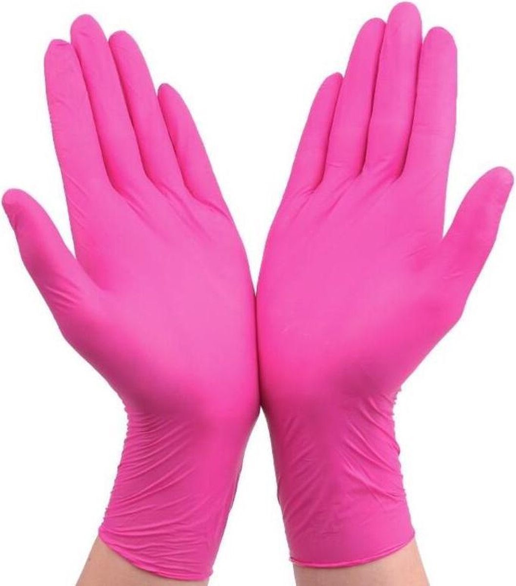 Roze Nitrile Handschoenen M/L - 20 stuks