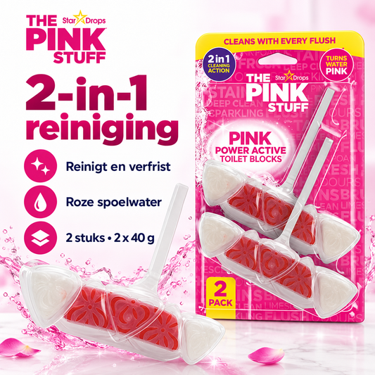 The Pink Stuff Power Active Toiletblok - 2 pack