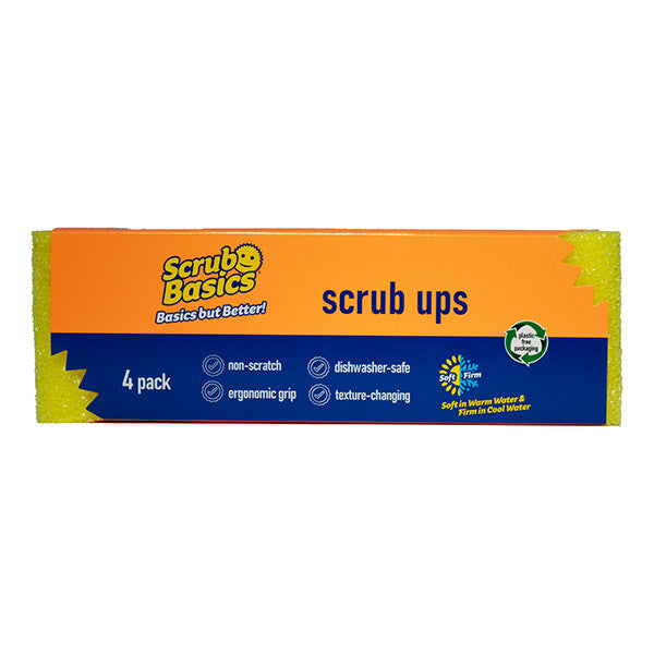 Scrub Daddy Scrub Basics Scrub Ups Sponges – 4 Pieces – Double-sided Cleaning Sponges