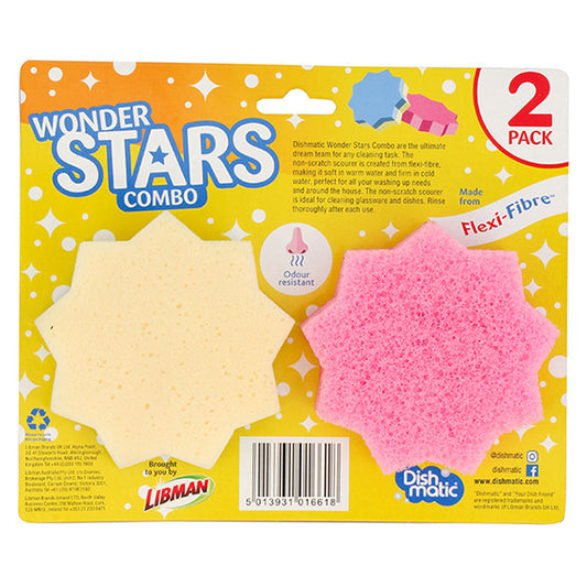 Dishmatic Scratch-Free Scrubbing Sponges with Flexible Fibers – Multipurpose & Odor-Resistant (2-pack)