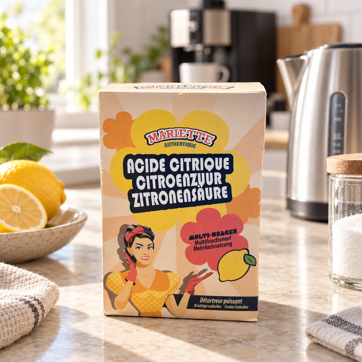 Mariette Authentique Zitronensäure 500g – Kraftvoller Mehrzweck-Entkalker