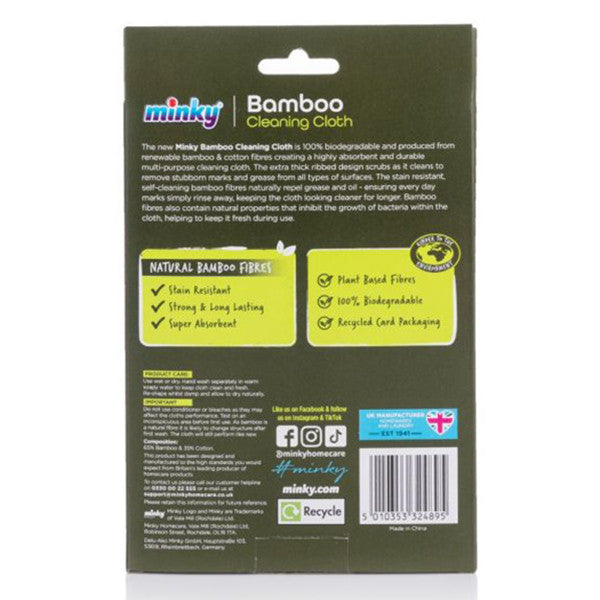 Minky Bamboe Schoonmaakdoek Lichtblauw Biologisch Afbreekbaar