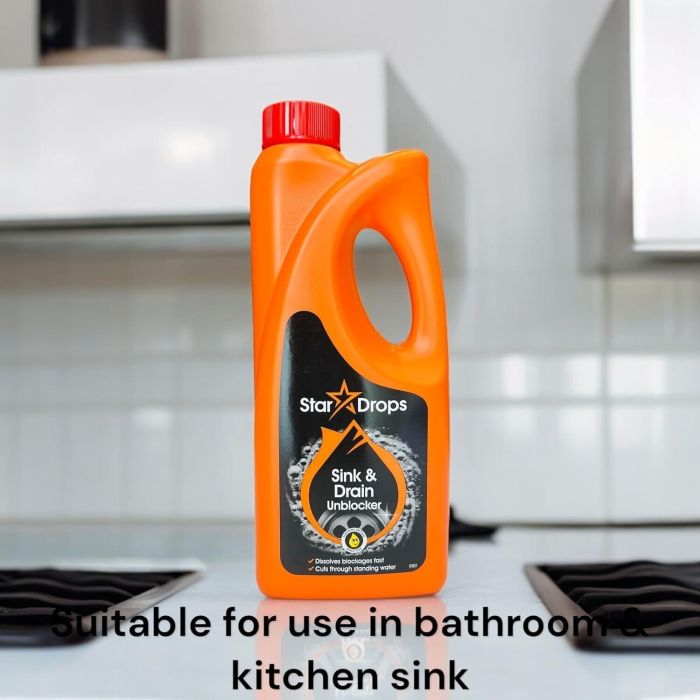 Star Drops Odblokowywacz do Zlewu i Odpływu 500ml – Silny Środek do Udrożniania Kanalizacji dla Natychmiastowego Efektu