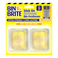 Bin Brite Ambientador Adhesivo para Contenedores - Eliminador de Olores para Papeleras - Citronela 2 unidades
