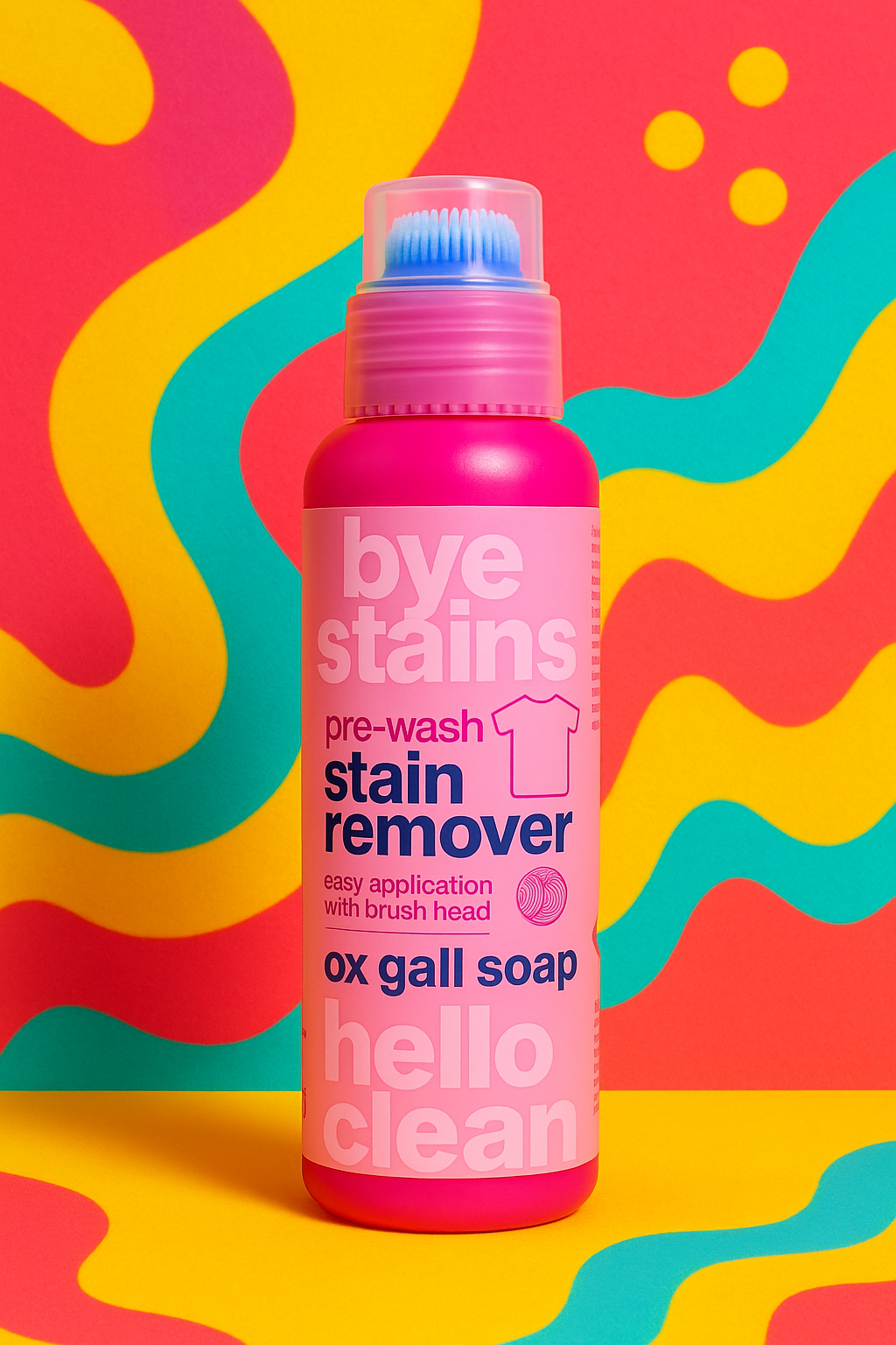 TikTok Bye Stains Pre-Wash Usuwacz Plam – Mydło z żółcią wołową (z końcówką szczotki)