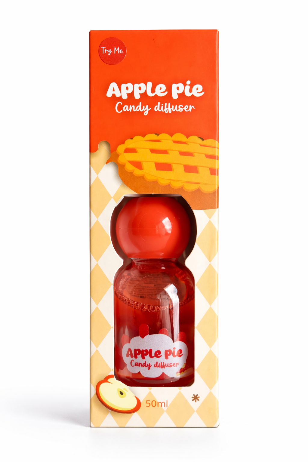 Apple Pie Candy Diffuser 50ml – Zoete Appeltaart Geurverspreider – Home Fragrance Diffuser – Candy Geur Diffuser voor Kamer, Slaapkamer en Woonkamer