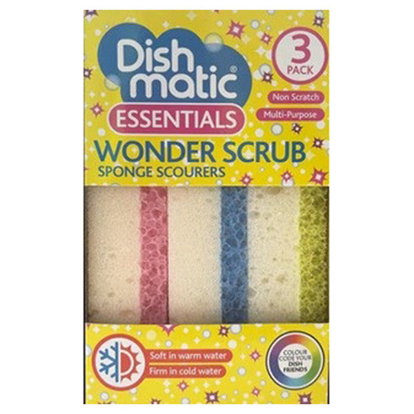 Dishmatic Wondersponzen – Krasvrij, Multifunctioneel & Geurbestendig (3-pack)