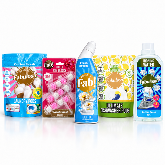Fabulosa Complete Home Routine – 5-delige Set voor Was, Vaat & Toilet