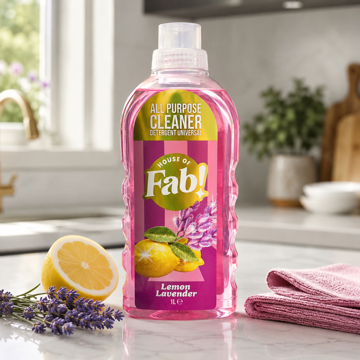 Fabulosa Allzweckreiniger Lemon Lavender 1000 ml – Konzentrierter Universalreiniger mit frischem Zitronen-Lavendel-Duft