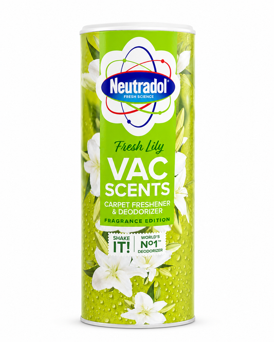Neutradol Fresh Lily Vac Scents – Teppichauffrischer & Geruchsvernichter für Teppiche und Läufer – Carpet Freshener & Deodorizer  