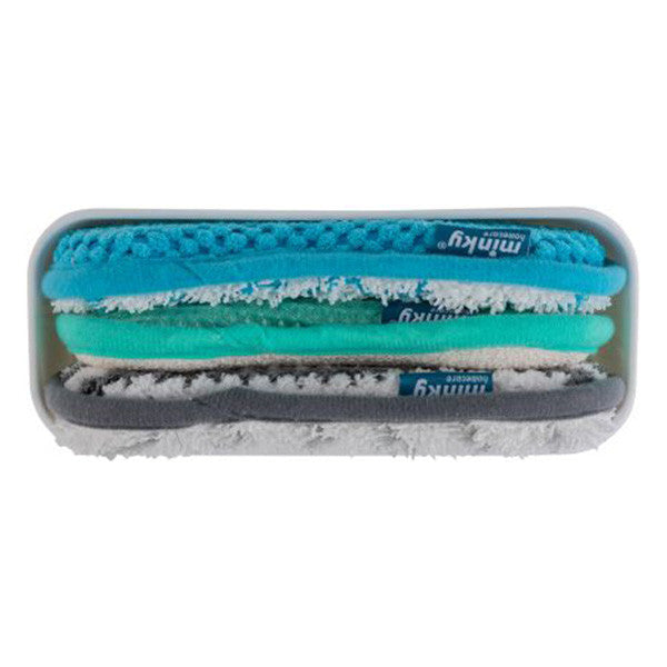 Minky Pojemnik do przechowywania z podkładkami do czyszczenia – 3 sztuki (Biały/Szary, Mikrofibra)