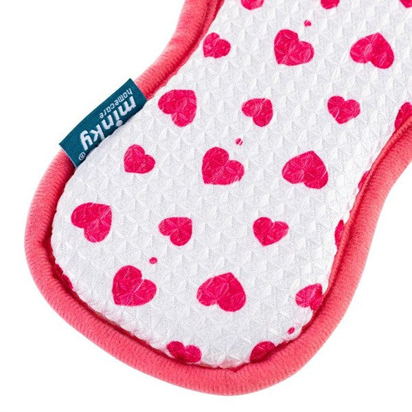 Minky M Cloth Pad do czyszczenia – Edycja serca (Biały/Czerwony • Dwustronny)