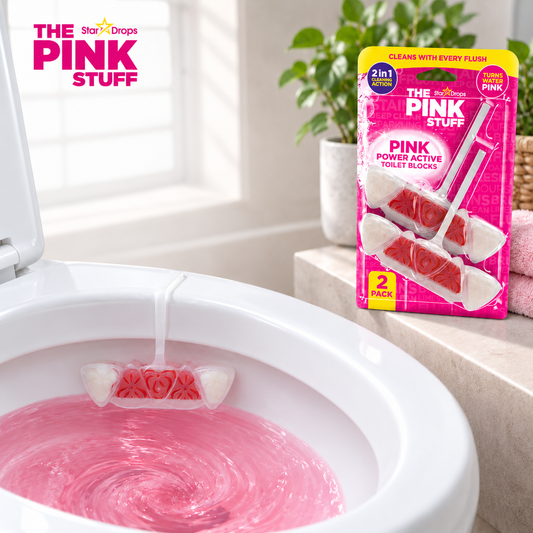 The Pink Stuff Power Active Toilet Block - 2 pack