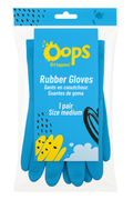 Oops Rubber Gloves – Blaue Gummireinigungshandschuhe – Komfortable rutschfeste Haushaltshandschuhe für Abwasch & Reinigung – Size Medium
