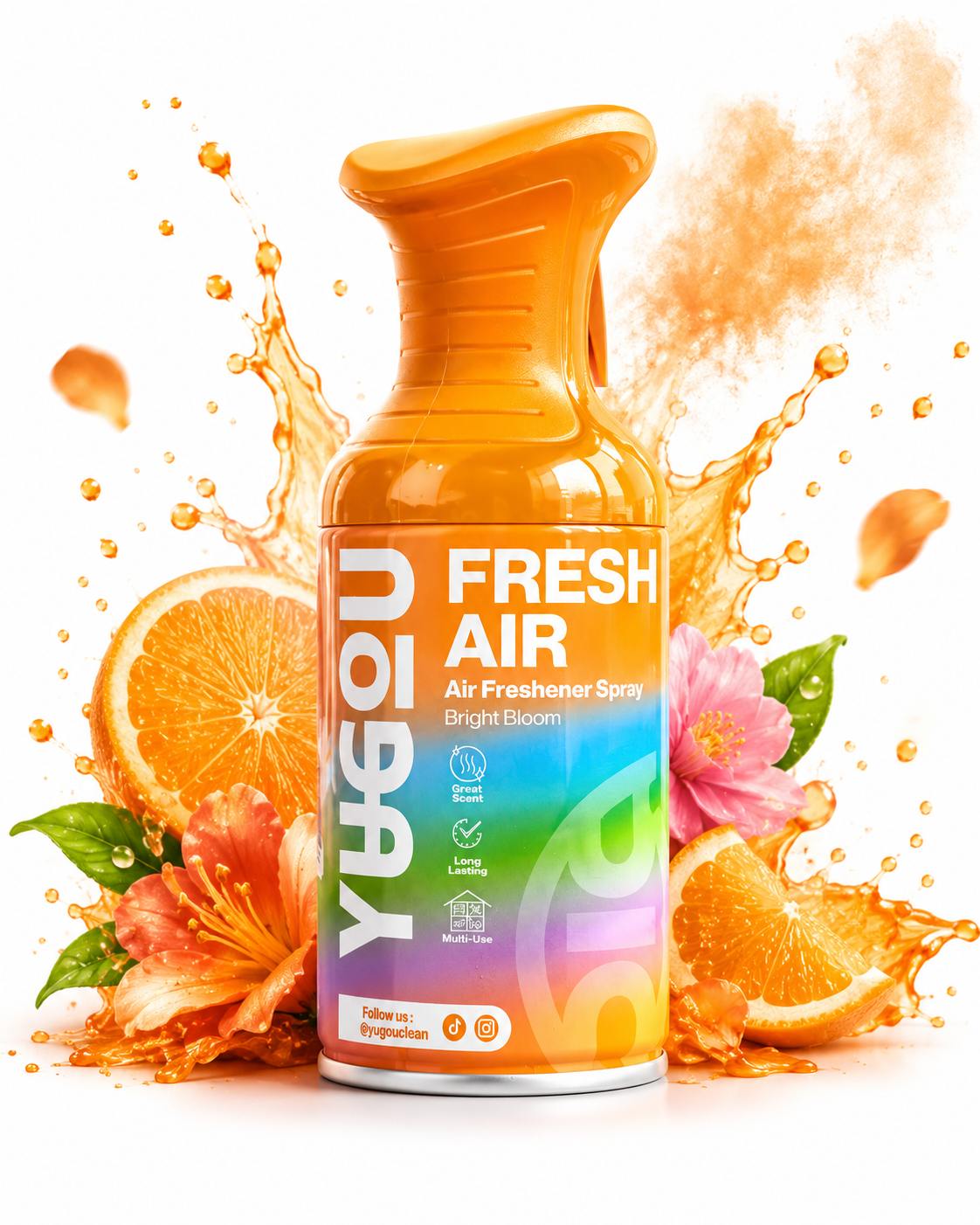 YUGOU Fresh Air Bright Bloom 250ml – TikTok Luchtverfrisser Spray met Frisse Bloemengeur voor Huis, Toilet, Badkamer en Auto
