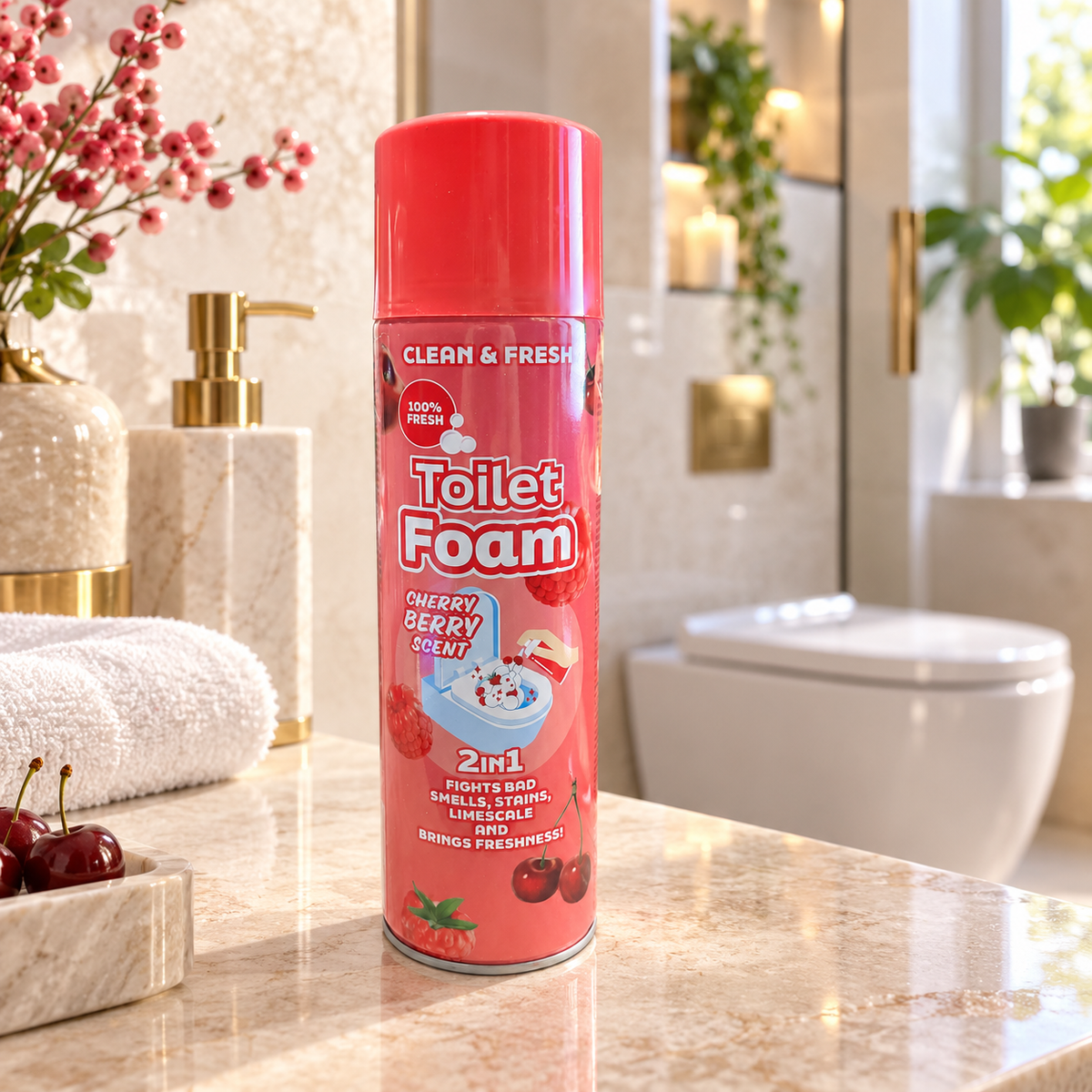 Clean & Fresh Toilet Foam Cherry Berry 500ml