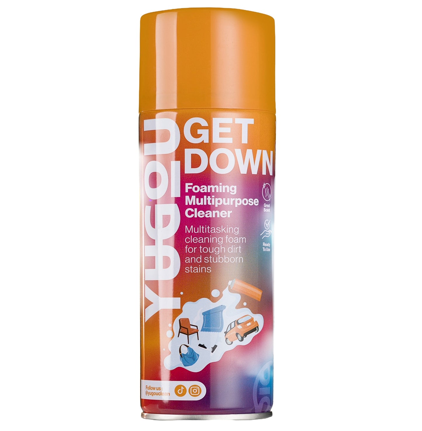YUGOU Get Down Foaming Multipurpose Cleaner 450 ml – Krachtige Allesreiniger met Schuimformule voor Binnen en Buiten