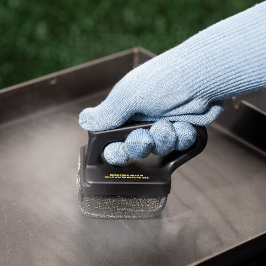 Scrub Daddy MR. BAR-B-Q XL Dampf-Grillplattenbürste – Breite BBQ-Bürste für Grillplatte, Backplatte und Plancha