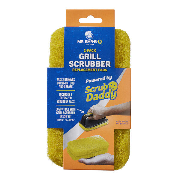 Scrub Daddy MR. BAR-B-Q Scrubber Brush Pads Refill 2 Pieces – BBQ Scrub Pads for Grill, Grill Plate, and Griddle