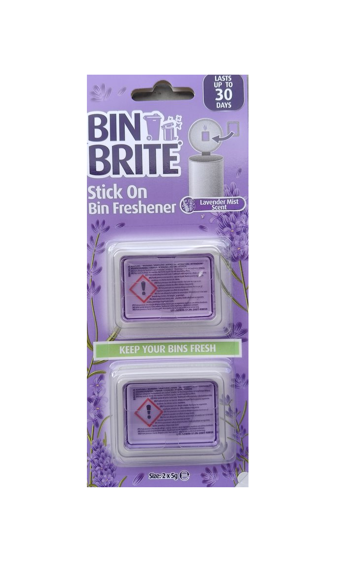 Bin Brite Stick-On Bin Freshener – Lavendelgeur | Houd je prullenbak fris tot 30 dagen | Geurverfrisser voor afvalbakken