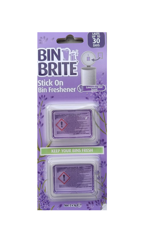 Bin Brite Stick-On Bin Freshener – Lavendelgeur | Houd je prullenbak fris tot 30 dagen | Geurverfrisser voor afvalbakken