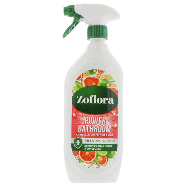 Zoflora Badkamerreiniger Caribbean Grapefruit & Lime 800 ml – Frisse Citrus Spray voor Kalk, Zeepresten, Douche en Tegels